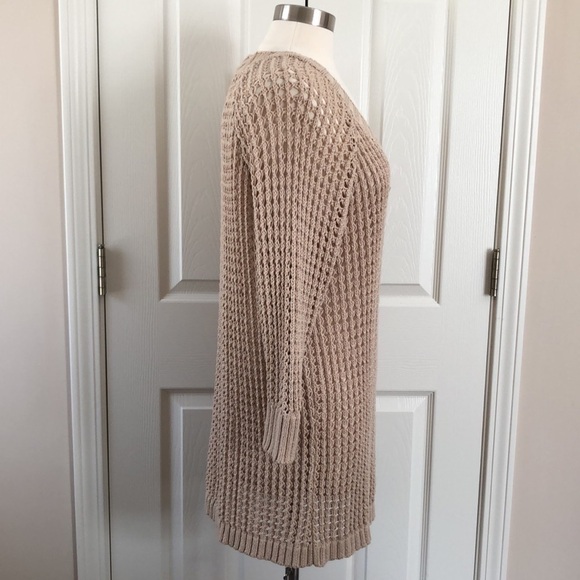 American Rag Open Knit Sweater Tan Cotton 3/4 Sleeve Scoop Neck Size 3X NWT - Picture 3 of 10